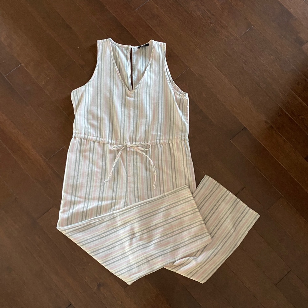 ✨ DREW | Striped Linen Jumpsuit NWOT - Picture 2 of 12